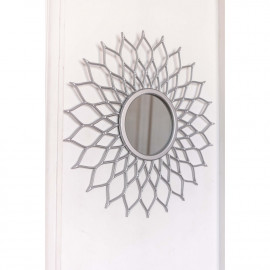 Круглое зеркало в серебряной декоративной раме Mast Silver 