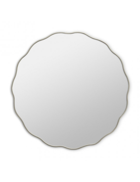 Круглое зеркало в серебряной волнистой раме Fancy S Silver (Фэнси) Smal Ø60 см в интернет-магазине зеркальной мастерской ЗЕРКАЛА-М фото