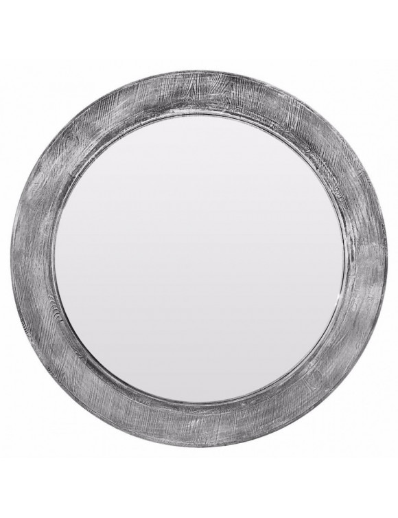 Зеркало круглое в серой раме Big window grey в интернет-магазине зеркальной мастерской ЗЕРКАЛА-М фото